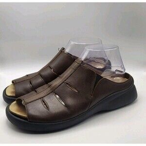 Halflinger Leather Slip On Leather Sandles Made In Germany Size 39 Womans 8.5
